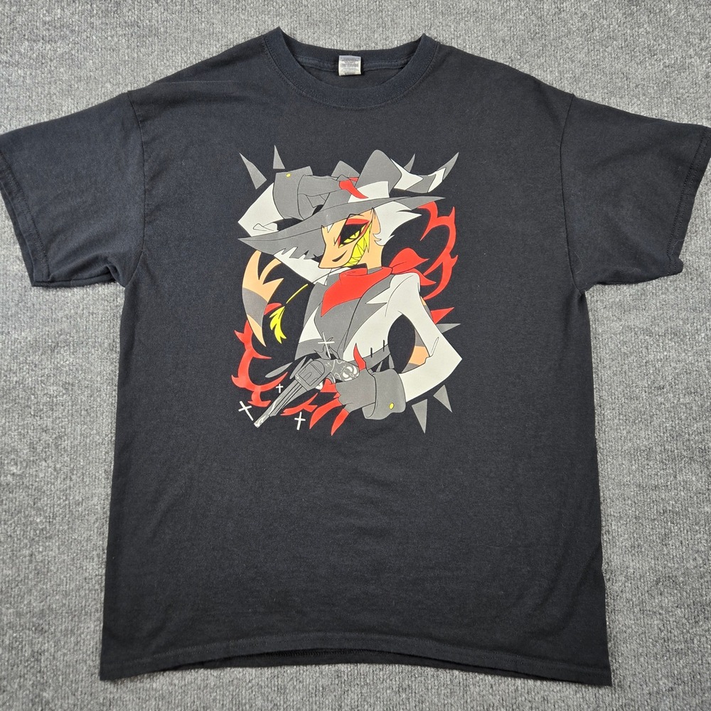 Gildan Helluva Boss Striker Graphic T-Shirt Mens Small Black Cotton